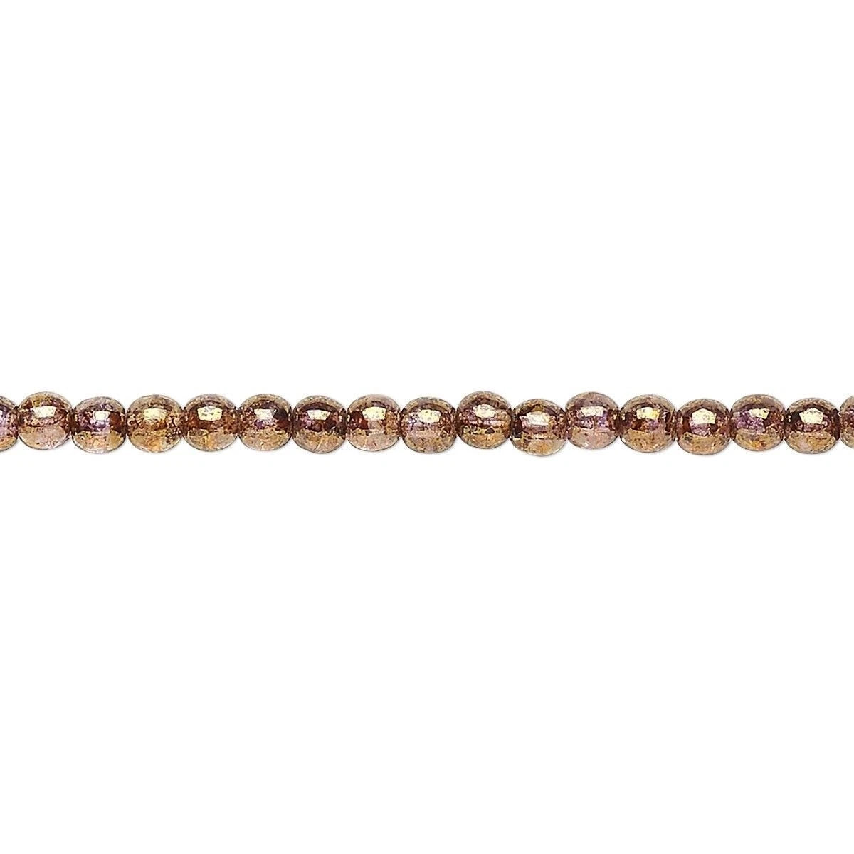 Czech Pressed Glass Copper Luster Round Druk Beads, 3mm, 1 Strand (approx. 136)