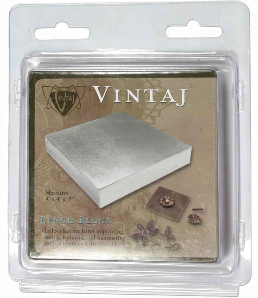 Vintaj Steel Bench Block 4" x 4" x 1/2"