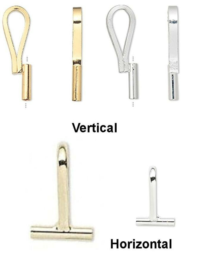 BeadSmith Brass Brooch Pin Converter with Bail, Horizontal or Vertical
