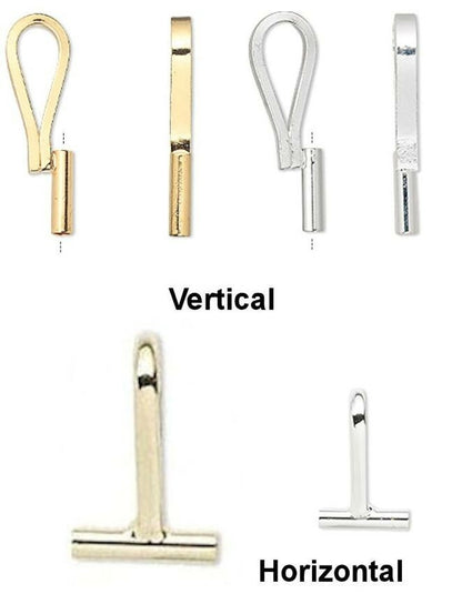 BeadSmith Brass Brooch Pin Converter with Bail, Horizontal or Vertical