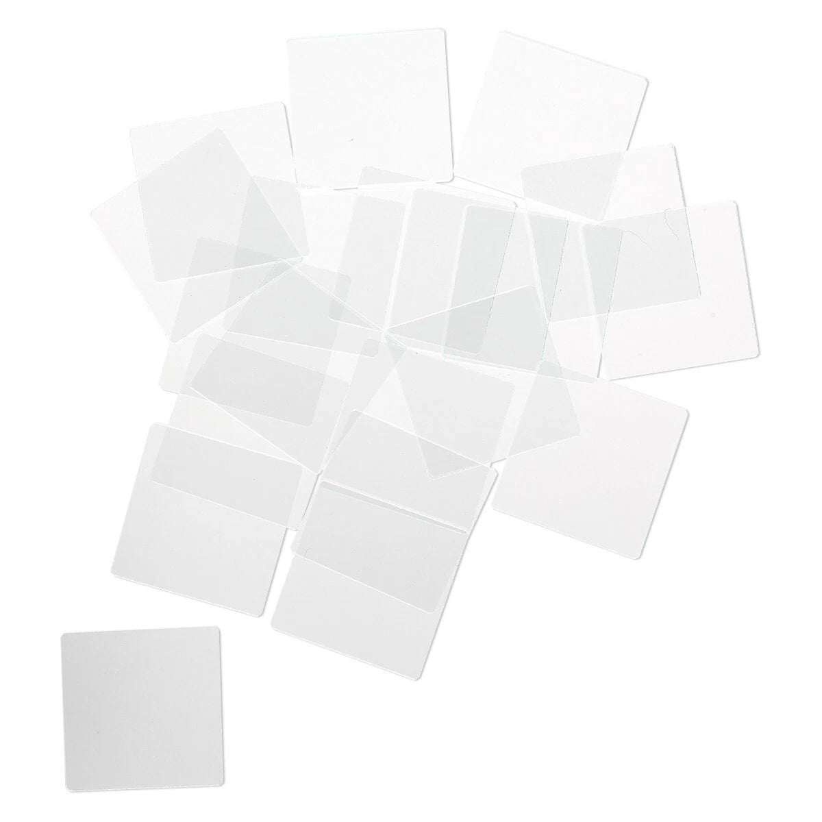 Clear Flat Art Glass Squares 1 Inch Grounded Edges (20 pc)