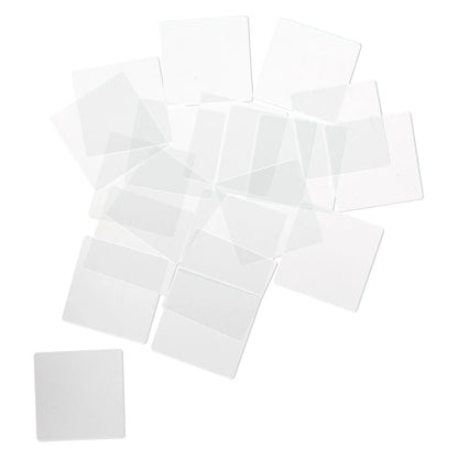 Clear Flat Art Glass Squares 1 Inch Grounded Edges (20 pc)