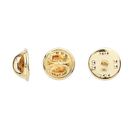 Brass 11.5x6.5mm Squeeze Tie Tac Clutches, Gold or Silver Plated