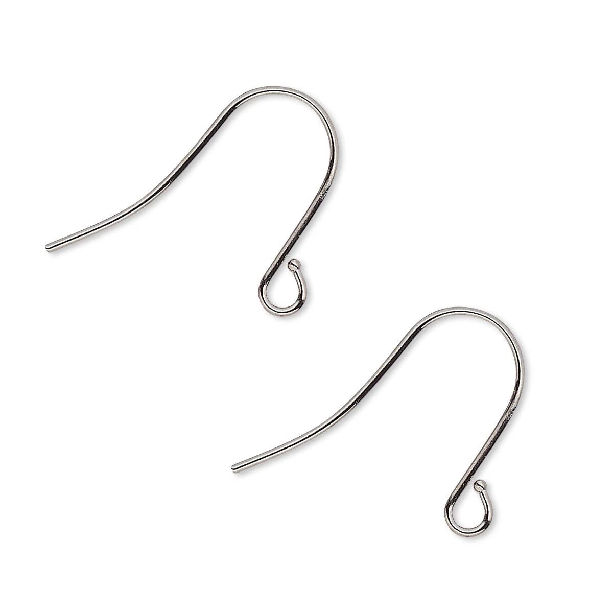 Gunmetal Plated Brass Fishhook Ear Wires 15mm with Open Loop, 100 pcs