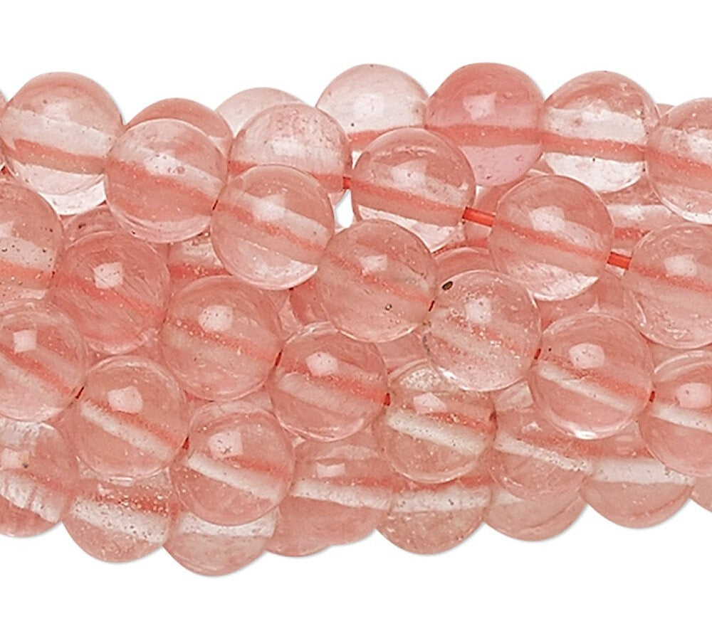 Cherry Quartz Glass Round Beads, 4mm - 1 Strand (approx. 100)