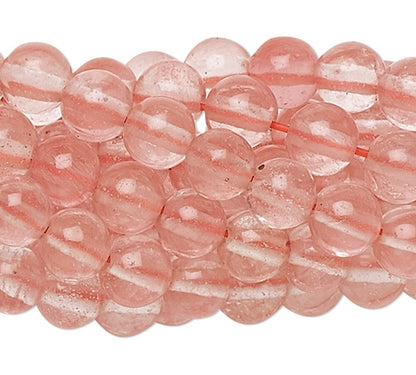 Cherry Quartz Glass Round Beads, 4mm - 1 Strand (approx. 100)
