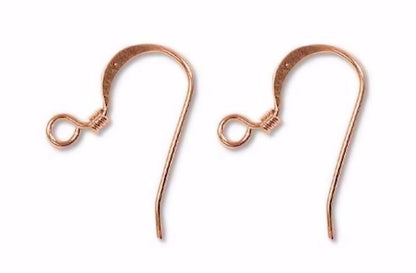 Copper Plated Brass Flat Fishhook Ear Wires, 18mm, 22 Gauge