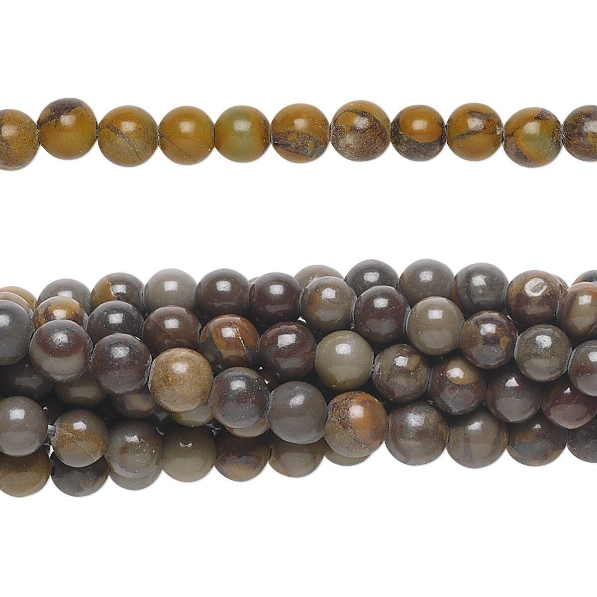 Beads, Chrysanthemum Stone (Natural) C Grade 4mm Round, 1 Strand (approx. 100 pcs)
