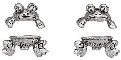 Pewter Frog Bead Hugger Caps, Antiqued Pewter, 19x12.5mm, 2 Sets