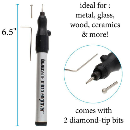 BeadSmith Micro Engraver with 2 Diamond Tip Bits, 6-1/2"