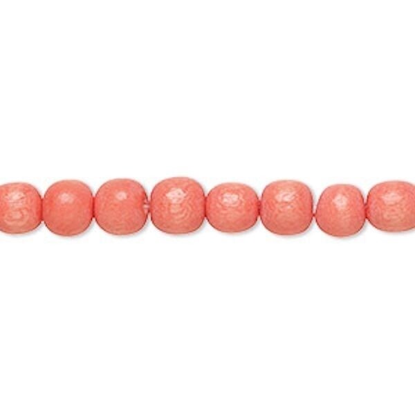 Dyed & Waxed Wood Round Beads 6mm - 2 Strands (approx. 140 pcs)