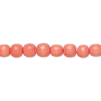 Dyed & Waxed Wood Round Beads 6mm - 2 Strands (approx. 140 pcs)