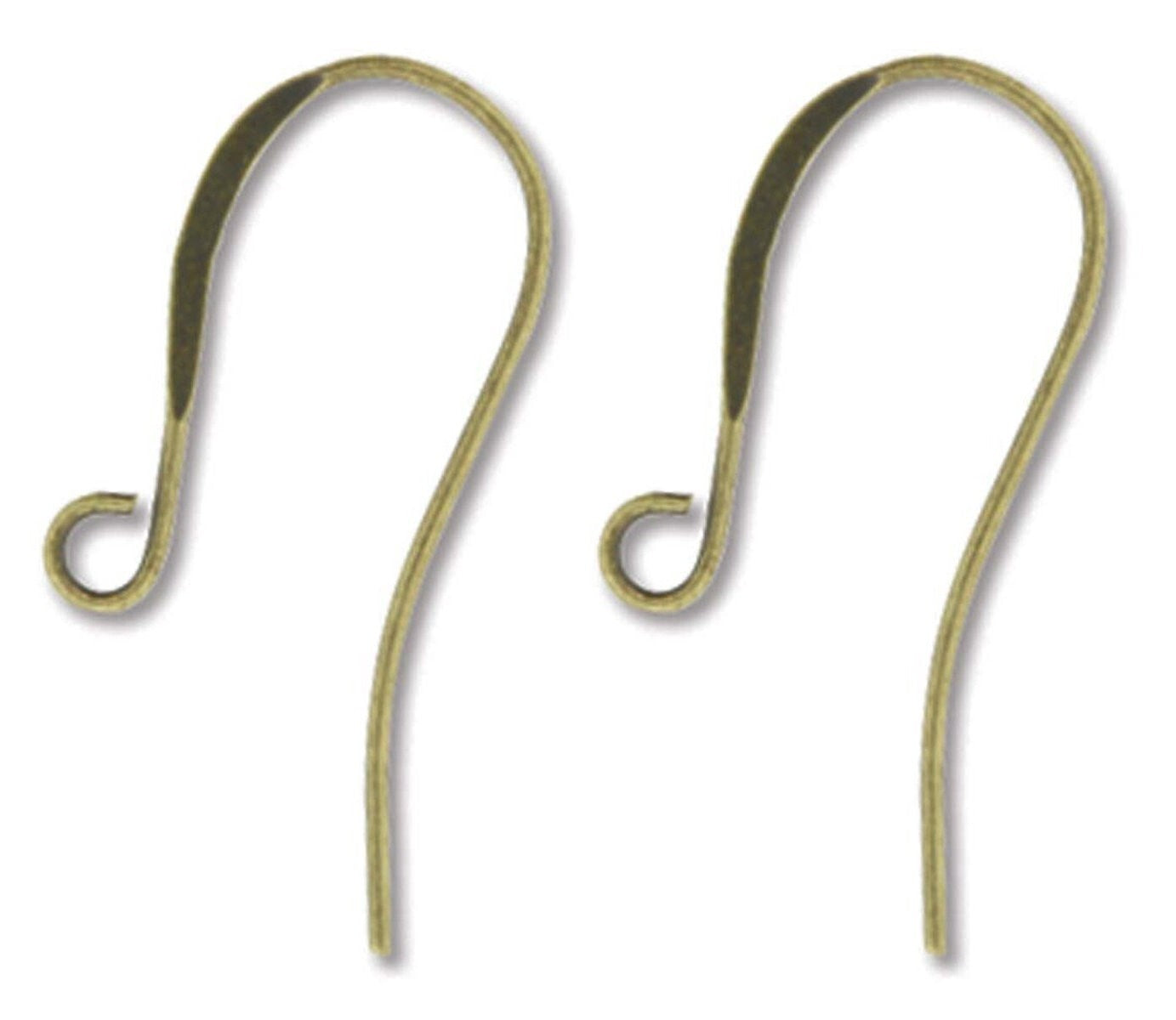 Two gold-colored metal ear hooks shown on a plain white background.
