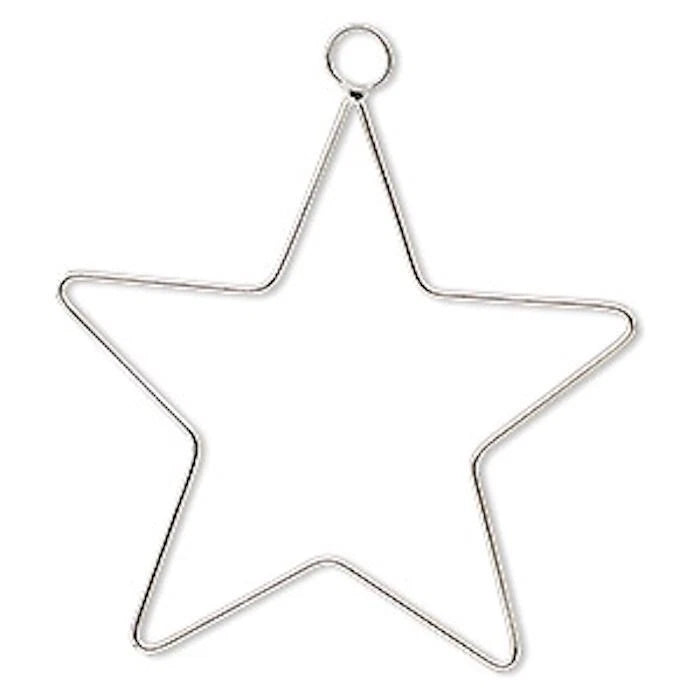 Steel Wire Star Ornament Frame, 4 inch, 2 pcs