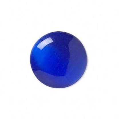 Cat's Eye Fiber Optic Glass Cabochons, Flat Back Round, 10mm to 20mm