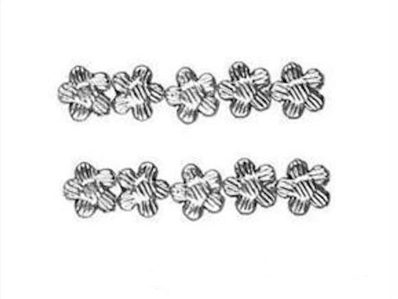 Antiqued Silver Plated Pewter 8x3mm Corrugated Petal Flower Beads, 40 pcs