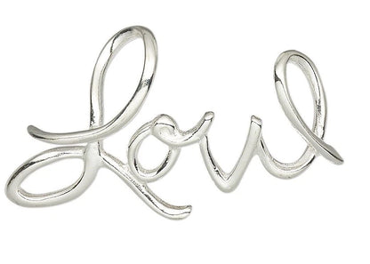 JBB Findings Sterling Silver Script "LOVE" Slide Pendant: 34x19mm