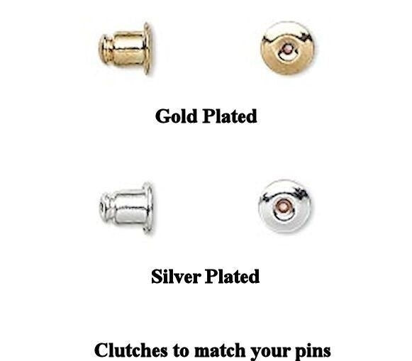 Stick Pins with Clutches, 3 Inch, 18 Gauge, Gold or Silver Plated Brass