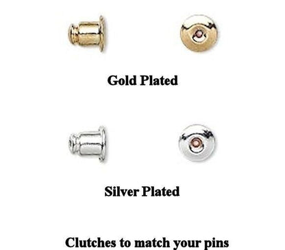 Stick Pins with Clutches, 3 Inch, 18 Gauge, Gold or Silver Plated Brass