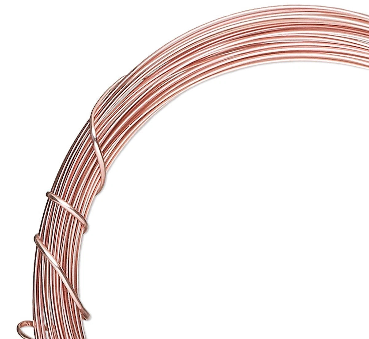 ParaWire Rose Gold Half Round Non-Tarnish Copper Wire, 21 Gauge (0.72mm), 4 Yards