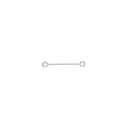 Silver Plated Brass Double Eye Pin Link Connectors, 15x2mm, 26 Gauge, 100 pcs