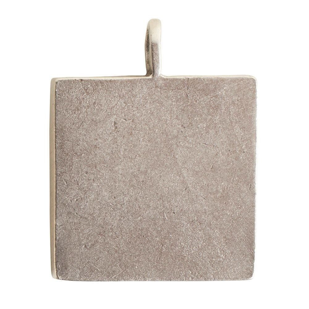Nunn Design Antiqued Silver Patera Large Square Bezel Pendant, 34x26mm