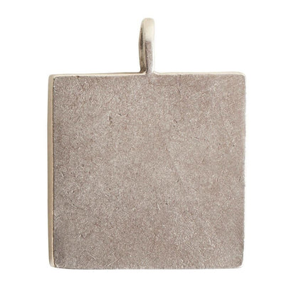 Nunn Design Antiqued Silver Patera Large Square Bezel Pendant, 34x26mm