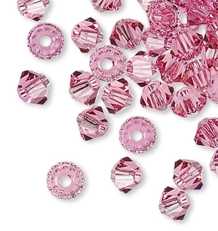 Swarovski Rose Pink 5328 Xilion Bicone Beads, 3mm - 48 pcs