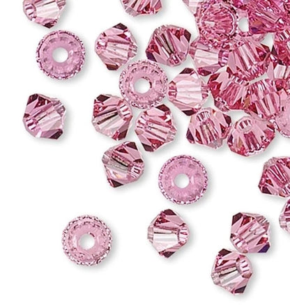Swarovski Rose Pink 5328 Xilion Bicone Beads, 3mm - 48 pcs