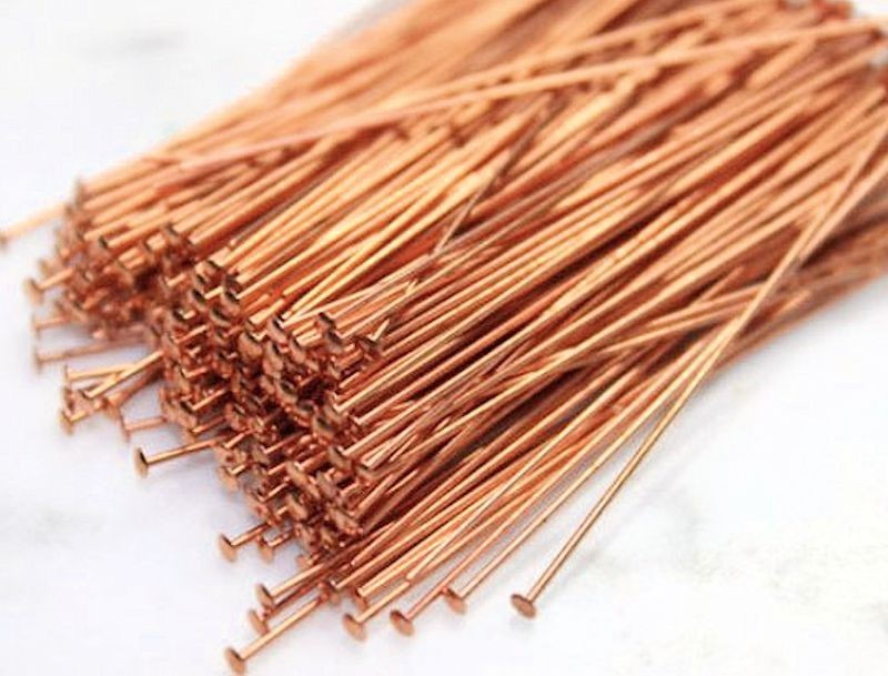 Head Pin, 144 COPPER 2 Inches Long 21 Gauge Standard Head Pins *