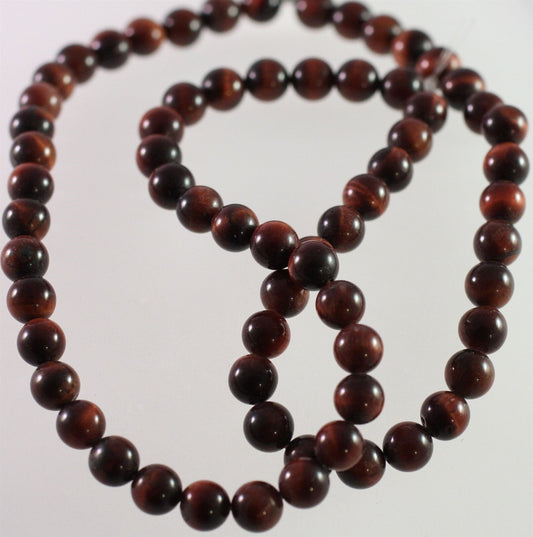 Beads, Red Tiger's Eye (Heated) B Grade 6mm Round, 1 Strand (approx. 67 pcs)