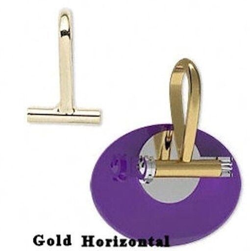 BeadSmith Brass Brooch Pin Converter with Bail, Horizontal or Vertical