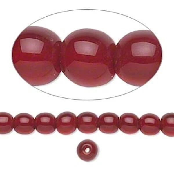 Red beads on a white background