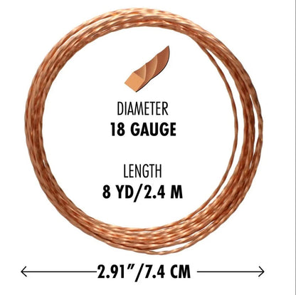 Beadsmith Non-Tarnish Natural Copper Twisted Square Wire, 18 Gauge (1.02mm), 8 Feet