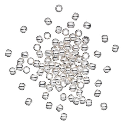 Silver-Plated Brass Smooth Micro Round Spacer Beads, 2.5mm, 100 pcs
