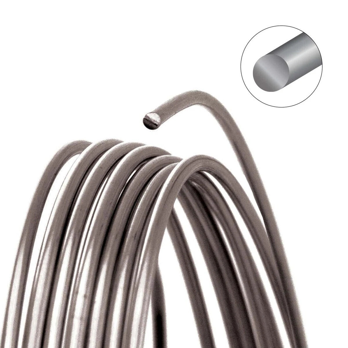 Beadsmith Tarnish Resistant Stainless Steel Round Wire, 18 Gauge (1.02mm), 7 Yards