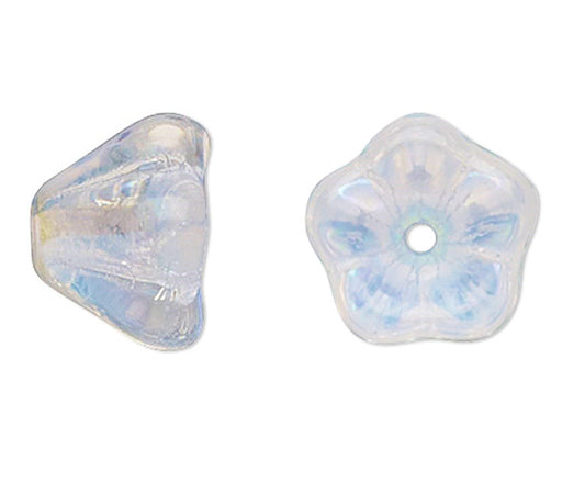 Czech Pressed Glass Bell Cone Flower Beads 8.5x6.5mm - 20 pcs
