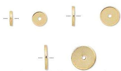 Gold Plated Steel Disc Heishi Spacer Beads, 100 pcs