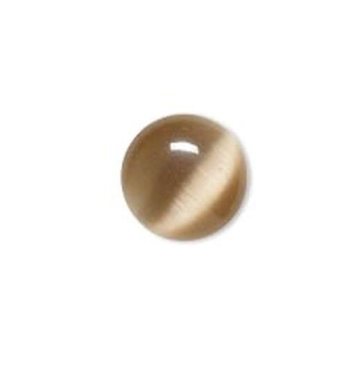 Cat's Eye Fiber Optic Glass Cabochons, Flat Back Round, 10mm to 20mm