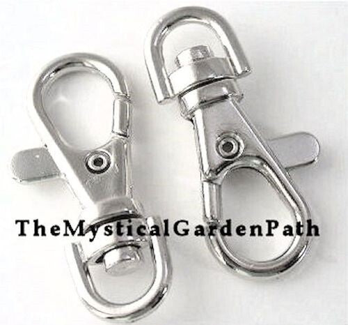 Lobster Claw Swivel Clasp, Imitation Rhodium, 18x39mm, 12 or 100 pcs