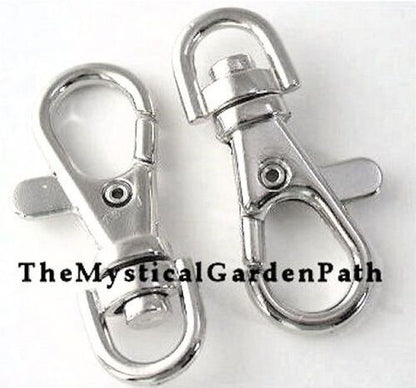 Lobster Claw Swivel Clasp, Imitation Rhodium, 18x39mm, 12 or 100 pcs