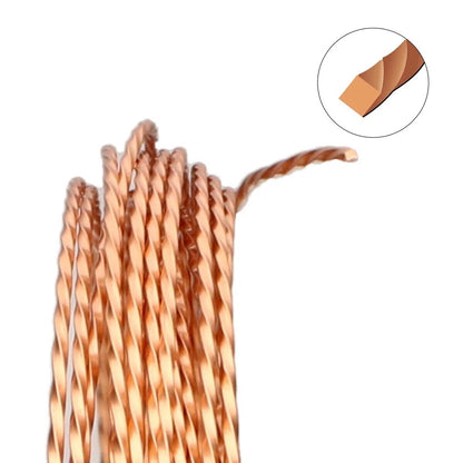 Beadsmith Natural Copper Twisted Square Wrapping Wire, 21 Gauge (1.02mm), 15 ft