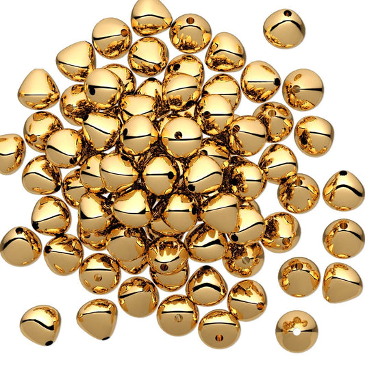 Gold Plated Brass Smooth Pear Teardrop Beads, 5mm, 100 pcs