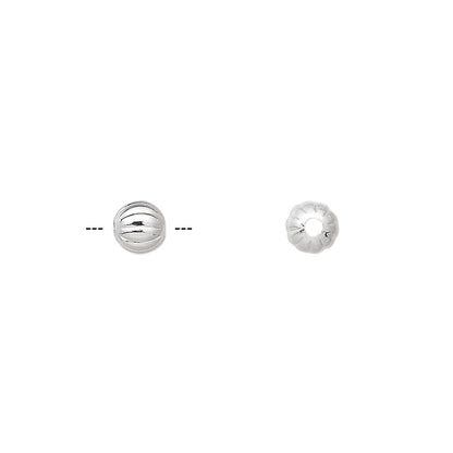 Silver-Plated Brass Corrugated Round Spacer Beads, 5mm, 100 pcs