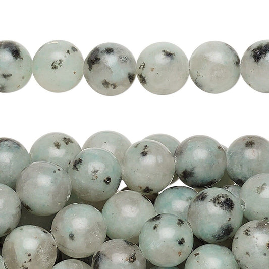 Natural Sesame Jasper 8mm Round Beads with 0.5-1.5mm Hole, 1 Strand (approx. 50)