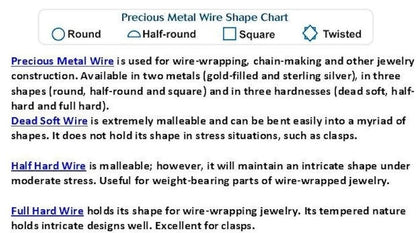 Argentium Sterling Silver Half Hard Round Wire, 26 Gauge, 5 Feet