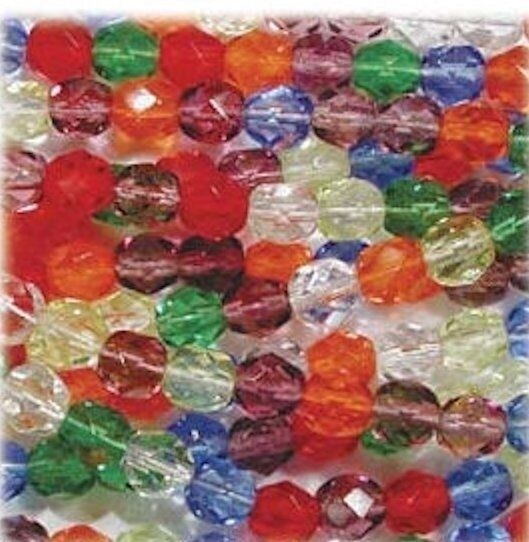 Czech Fire Polished Glass Round Beads, 8mm, 50 pcs