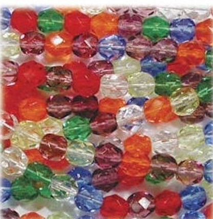 Czech Fire Polished Glass Round Beads, 8mm, 50 pcs