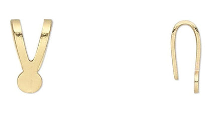 Gold Plated Brass Y-Style Slide-On Pendant Bails 8x4mm 3mm Pad (100 pc)