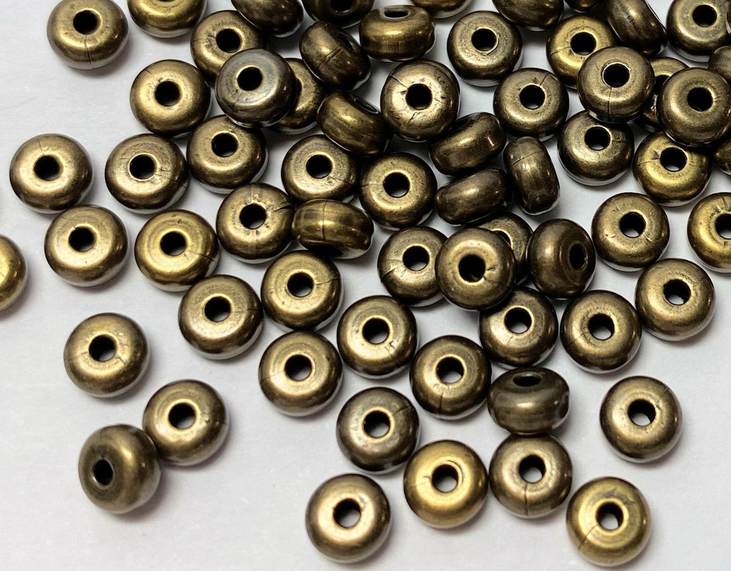 Antiqued Brass Plated Smooth Heishi Spacer Beads, 4.5x2.4mm, 144 pcs